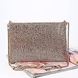 Bolso De Noche Dorados Y Plateados para Mujer, Diseño De sobre con Cremallera, Bolso De...