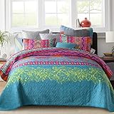 Qucover Colcha Fina Cama 150 Verano,Cubrecama Estampada Algodón Estilo Bohemia,Manta...