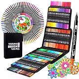 Vozuna Rotuladores Lettering 120 Colores Rotuladores Punta Pincel Doble Para Colorear...