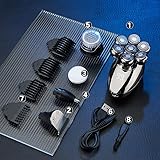 Maquinilla de afeitar calva para hombre, recargable, eléctrica, resistente al agua, con 7...