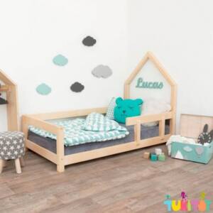 Cama montessori con barrera